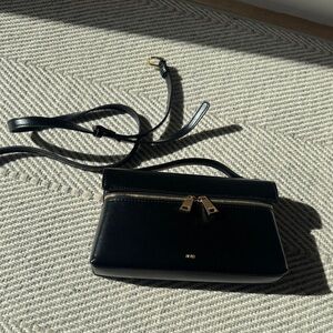 JW PEI Black Crossbody with Gold Zipper Accents